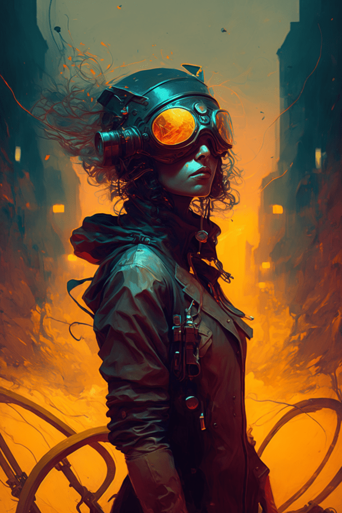 Neon Woman Portrait Wallpaper: A Post-Apocalyptic Movie Poster