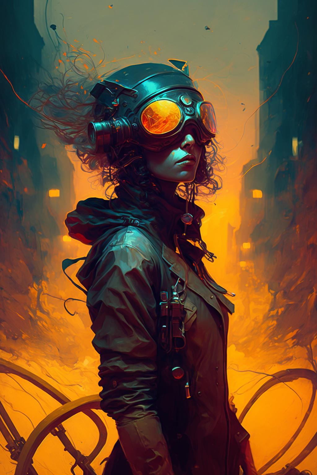 Neon Woman Portrait Wallpaper: A Post-Apocalyptic Movie Poster