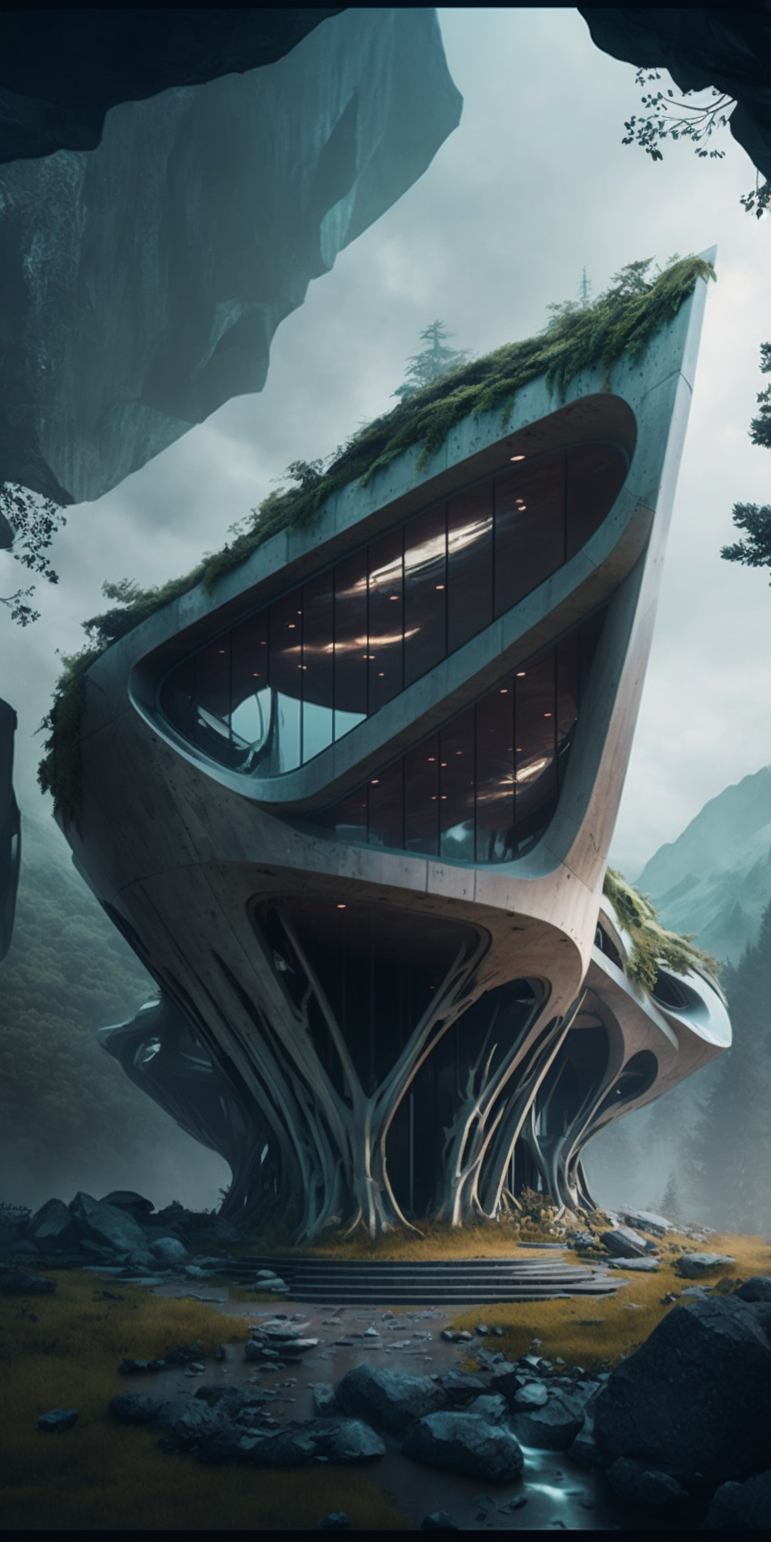 Alien Architecture Wallpaper: A Futuristic, Organic, and Mystical Landscape