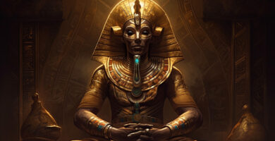 Enchanting Egyptian Osiris wallpaper - a visual journey into the mystique of ancient Egyptian mythology and divine power
