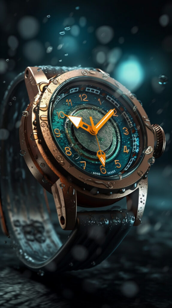 Stunning 32K studio photography of Aquaman-inspired watch collection, showcasing hyper-realistic details, vivid colors, and cinematic lighting techniques for an unparalleled visual experience