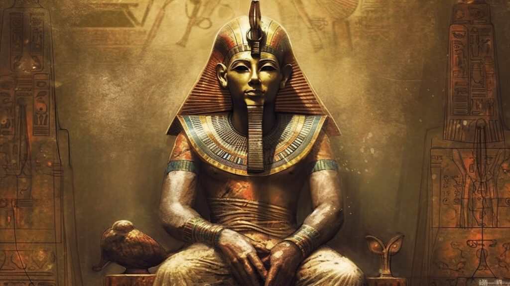 Captivating God Osiris wallpaper - a mesmerizing exploration of ancient Egyptian mythology and the power of transformation