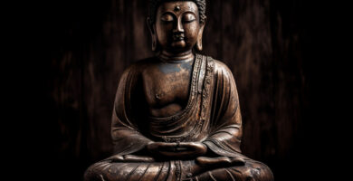 Enlightening Buddha meditation wallpaper - a harmonious blend of serenity and spiritual wisdom for mindful living.