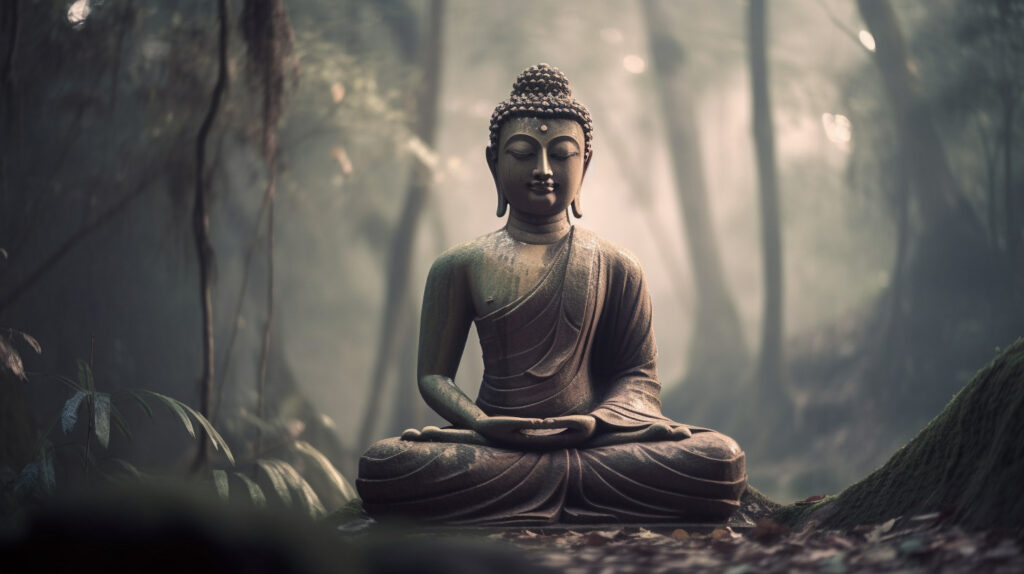 Breathtaking 4K Meditative Buddha wallpaper - a vivid expression of inner peace and spiritual growth for an immersive experience