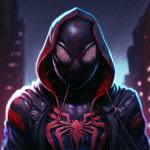 An epic 4K illustration of Miles Morales in his Spider-Man suit, showcasing intricate details and a vibrant and dynamic composition, perfect for fans of the Spider-Man franchise