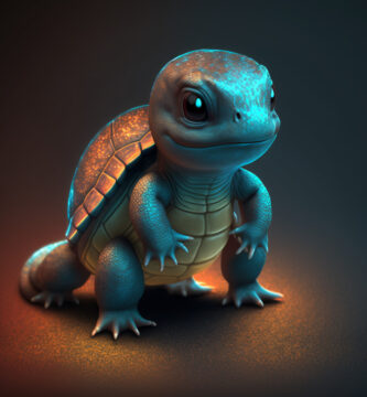 Ultra-Realistic Bioluminescent Squirtle Wallpaper