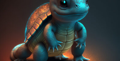 Ultra-Realistic Bioluminescent Squirtle Wallpaper