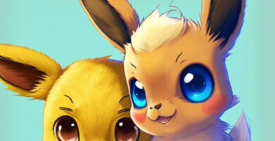 Adorable Eevee and Pikachu Wallpaper